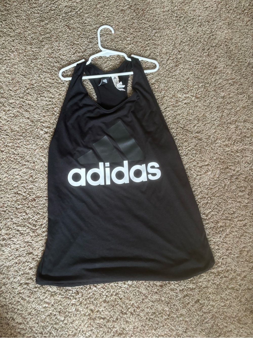 adidas Black Tank Top with White Logo